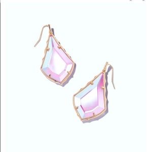 Kendra Scott Blush Dichroic Glass Faceted Alex Earrings Limited Edition NWT